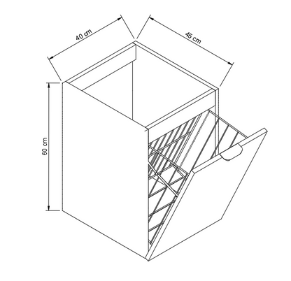Badezimmerschrank 40 cm mit Wäschekorb Willy - Kaschmir
