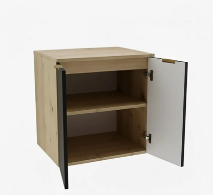 Waschtischunterschrank mit Türen 60 cm Orio - Schwarz/Eiche Artisan