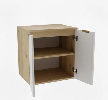 Waschtischunterschrank mit Türen 60 cm Orio - Weiß/Eiche Artisan