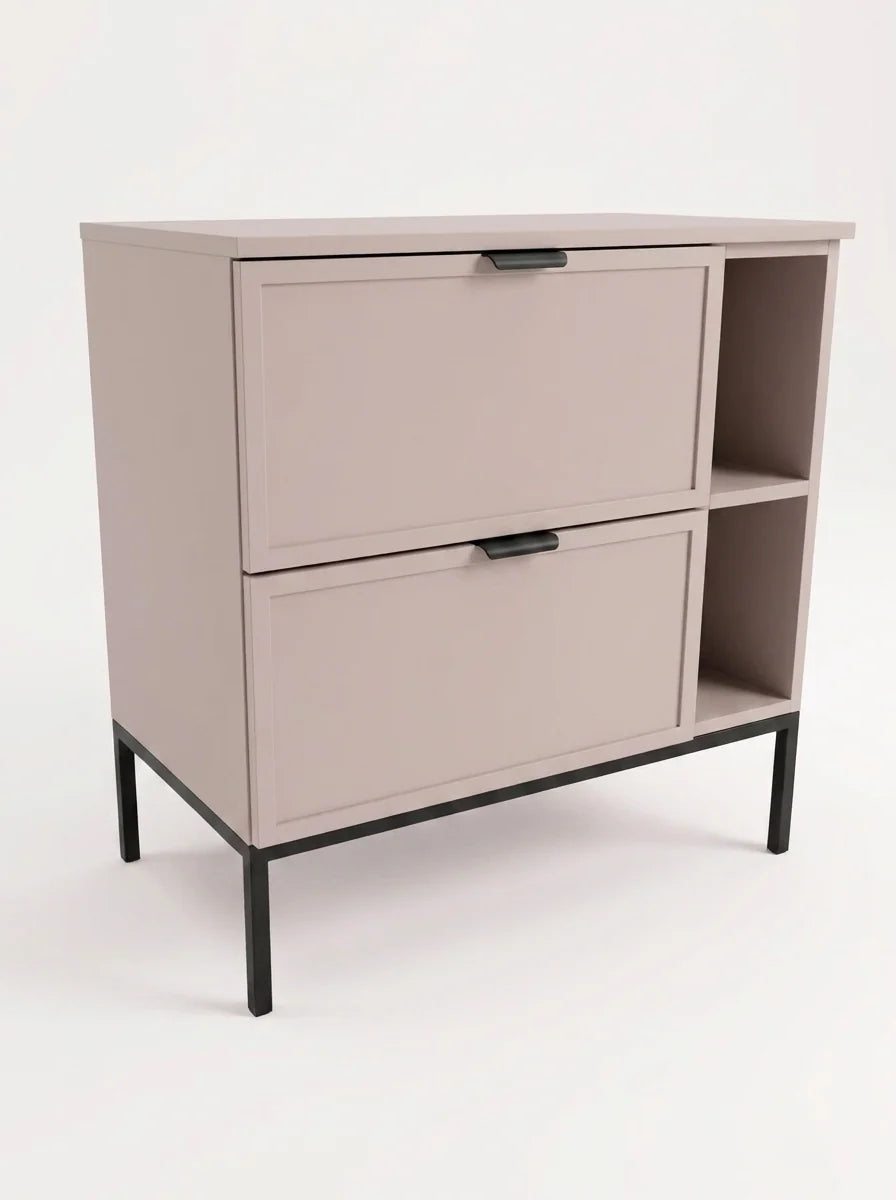 Waschtischunterschrank mit Regal 80 cm auf einem Metallgestell Roma - Kaschmir