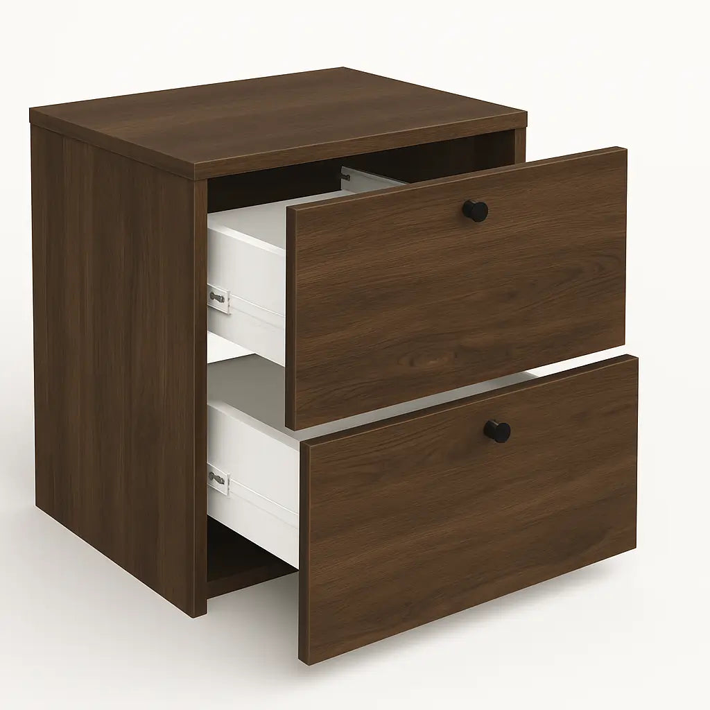Waschtischunterschrank 60 cm, glatte Fronten Beti - Walnuss Dunkel