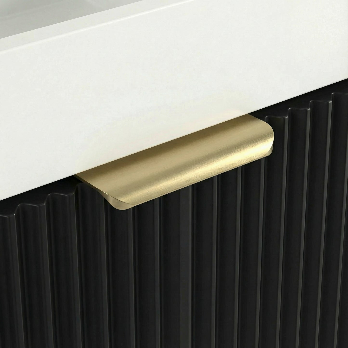 Waschtischunterschrank 140 cm mit Regal Willy - Schwarz