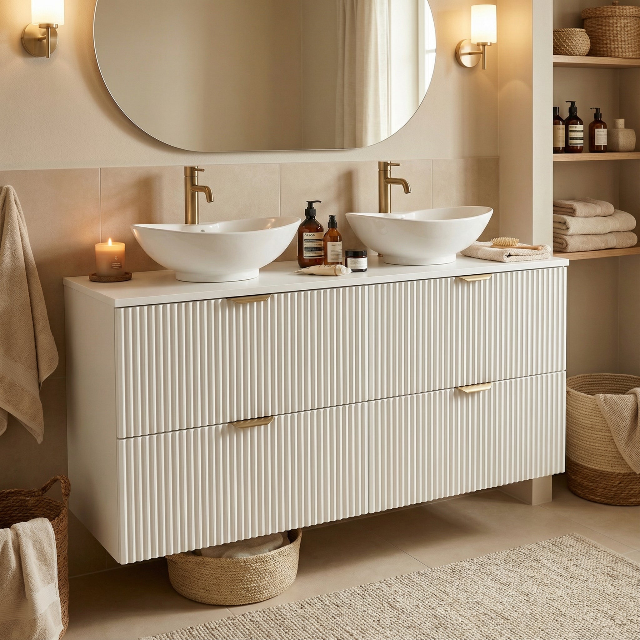 Waschtischunterschrank mit 4 Schubladen 120 cm Willy - Weiß