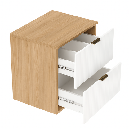 Waschtischunterschrank 120 cm Willy - Weiß/Walnuss