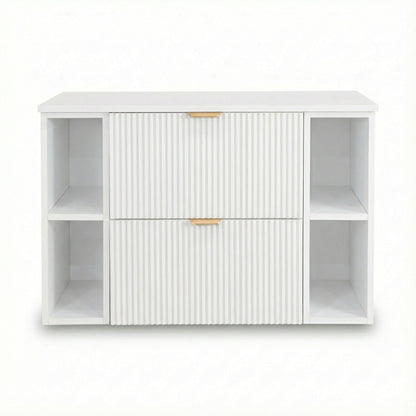 Waschtischunterschrank 100 cm mit 2 Regale Willy - Weiß