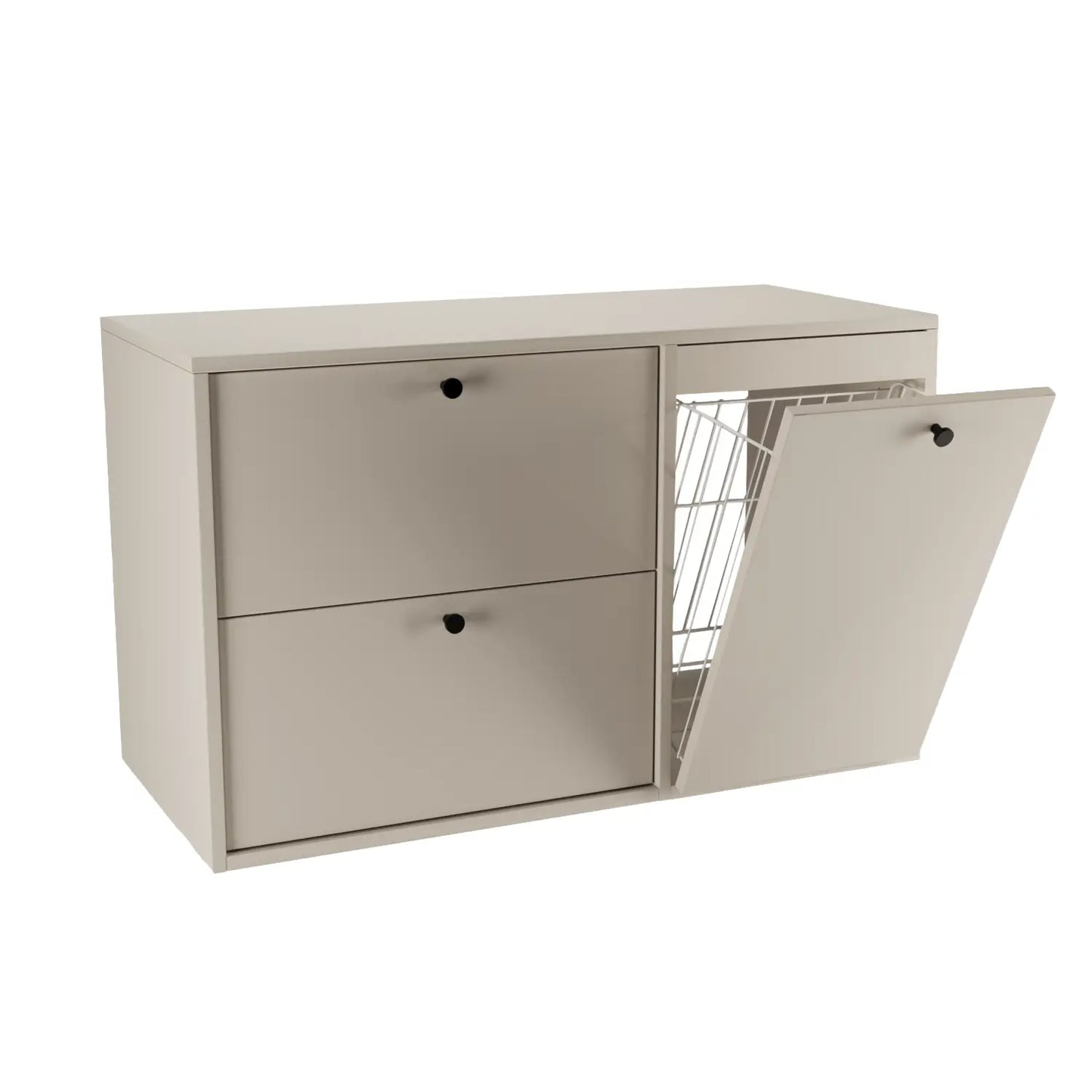 Waschtischunterschrank 100 cm mit Wäschekorb Belino - Kaschmir
