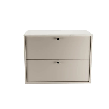 Waschtischunterschrank 80 cm, glatte Fronten Belino - Kaschmir/Marmor Bianco
