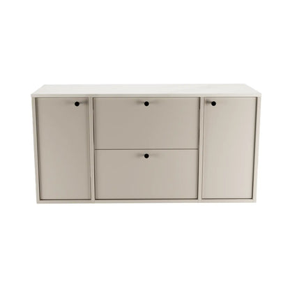 Waschtischunterschrank 120 cm mit 2 Türen und 2 Schubladen Belino - Kaschmir/Marmor Bianco