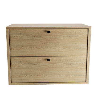 Waschtischunterschrank 80 cm, glatte Fronten Belino - Eiche Cremona