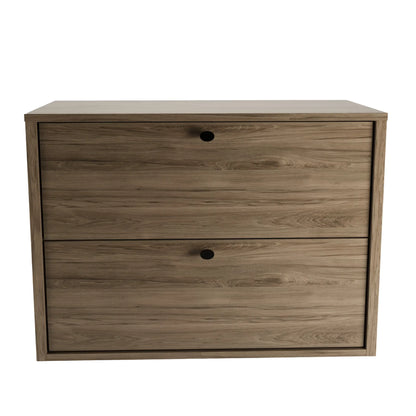 Waschtischunterschrank 80 cm, glatte Fronten Belino - Walnuss Dunkel