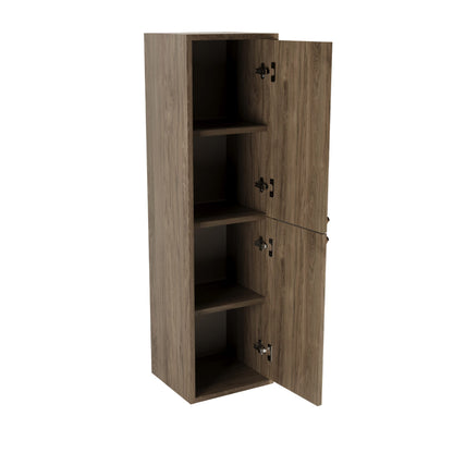 Bad Hochschrank 120 cm, glatte Fronten, 2 Türen Beti - Walnuss Dunkel