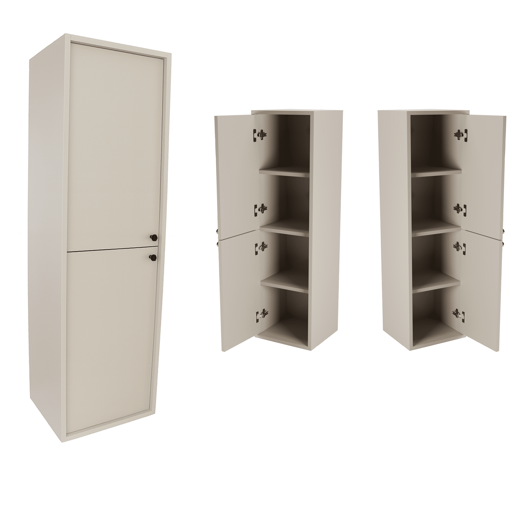 Bad Hochschrank 120 cm, glatte Fronten, 2 Türen Belino - Kaschmir