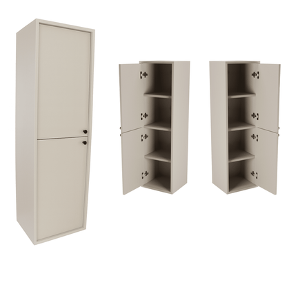 Bad Hochschrank 120 cm, glatte Fronten, 2 Türen Beti - Kaschmir