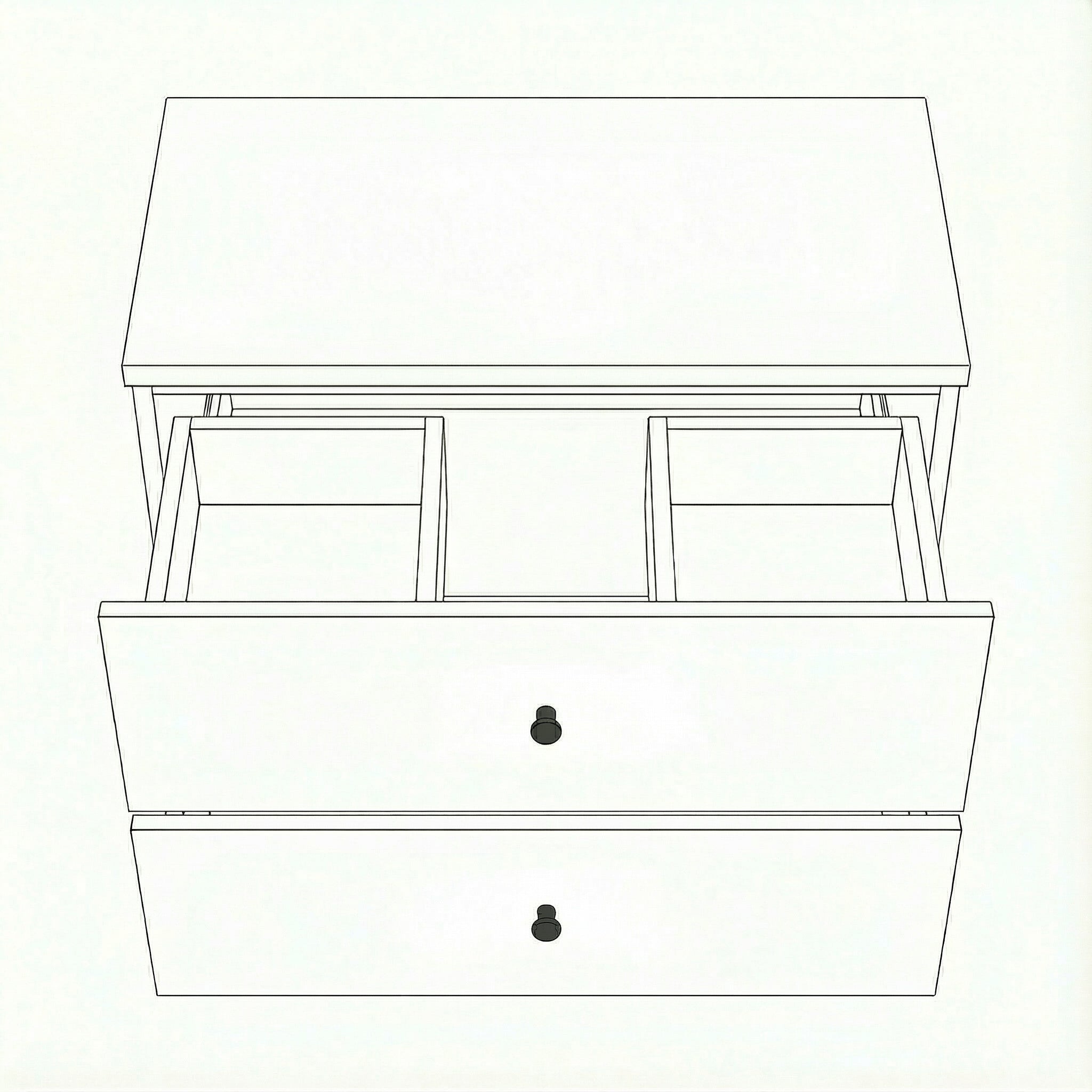 Waschtischunterschrank 60 cm, glatte Fronten Belino - Walnuss Dunkel