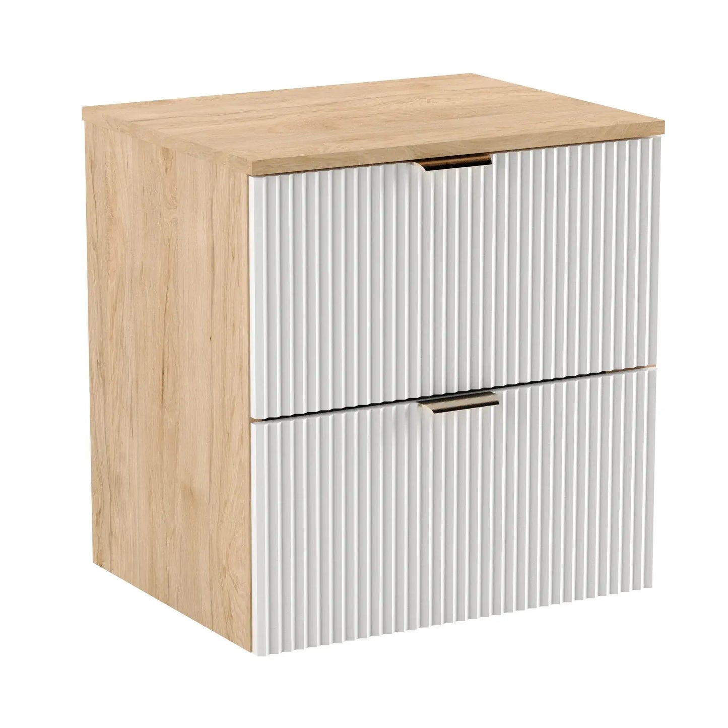 Waschtischunterschrank 120 cm Willy - Weiß/Walnuss