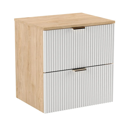 Waschtischunterschrank 120 cm Willy - Weiß/Walnuss