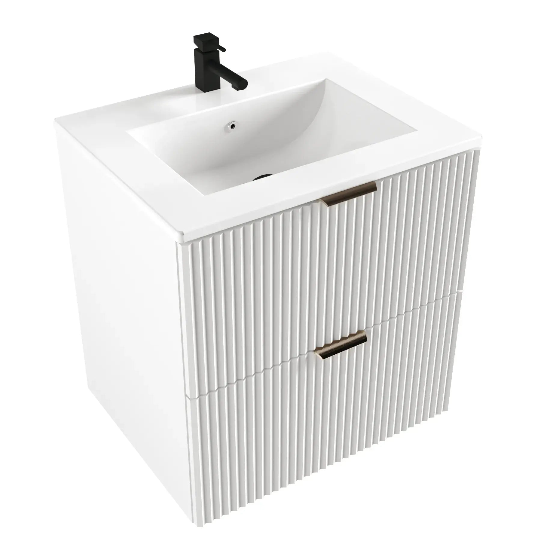 Waschtischunterschrank 60 cm mit Waschbecken Willy - Weiß