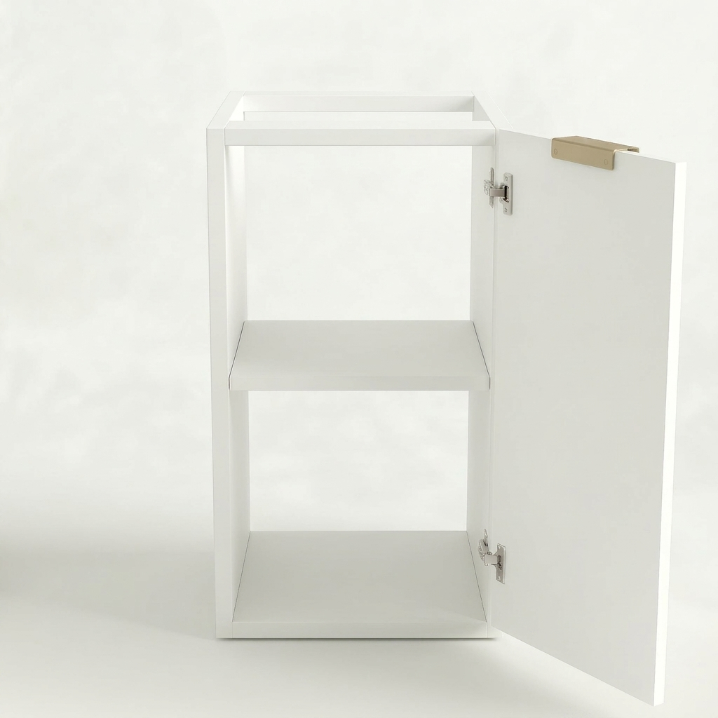 Badezimmerschrank 30 cm, geriffelte Fronten, 1 Tür Willy - Weiß