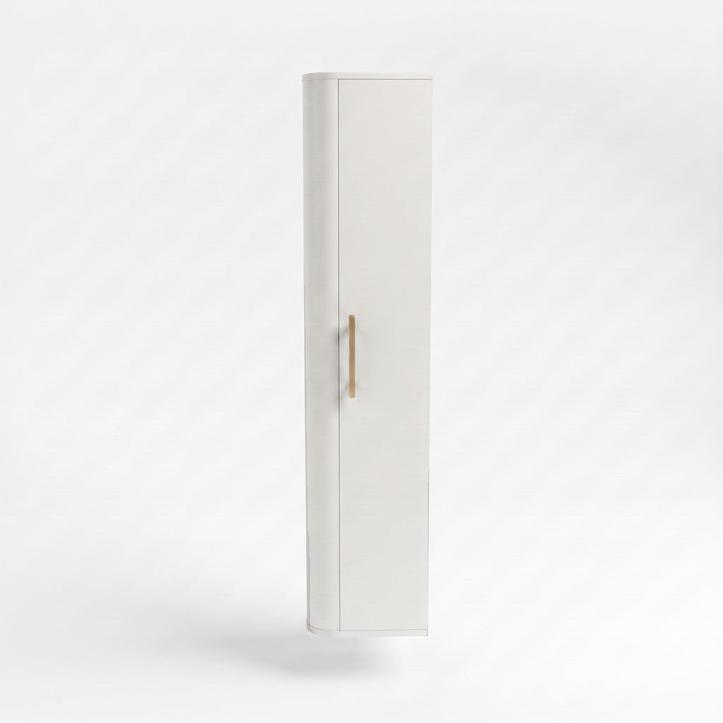Bad Hochschrank 160 cm abgerundet Nola - Weiß