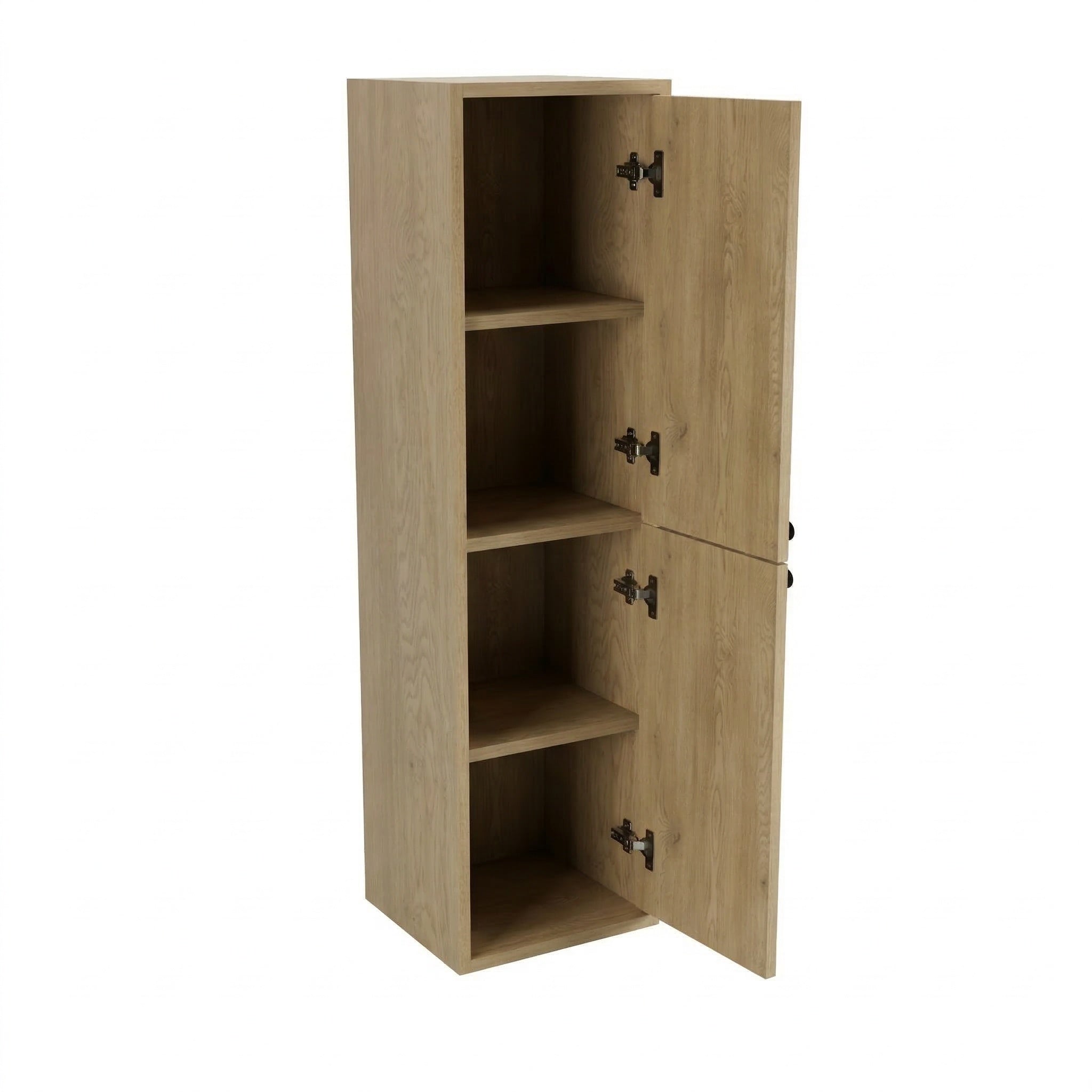 Bad Hochschrank 120 cm, glatte Fronten, 2 Türen Belino - Eiche Cremona