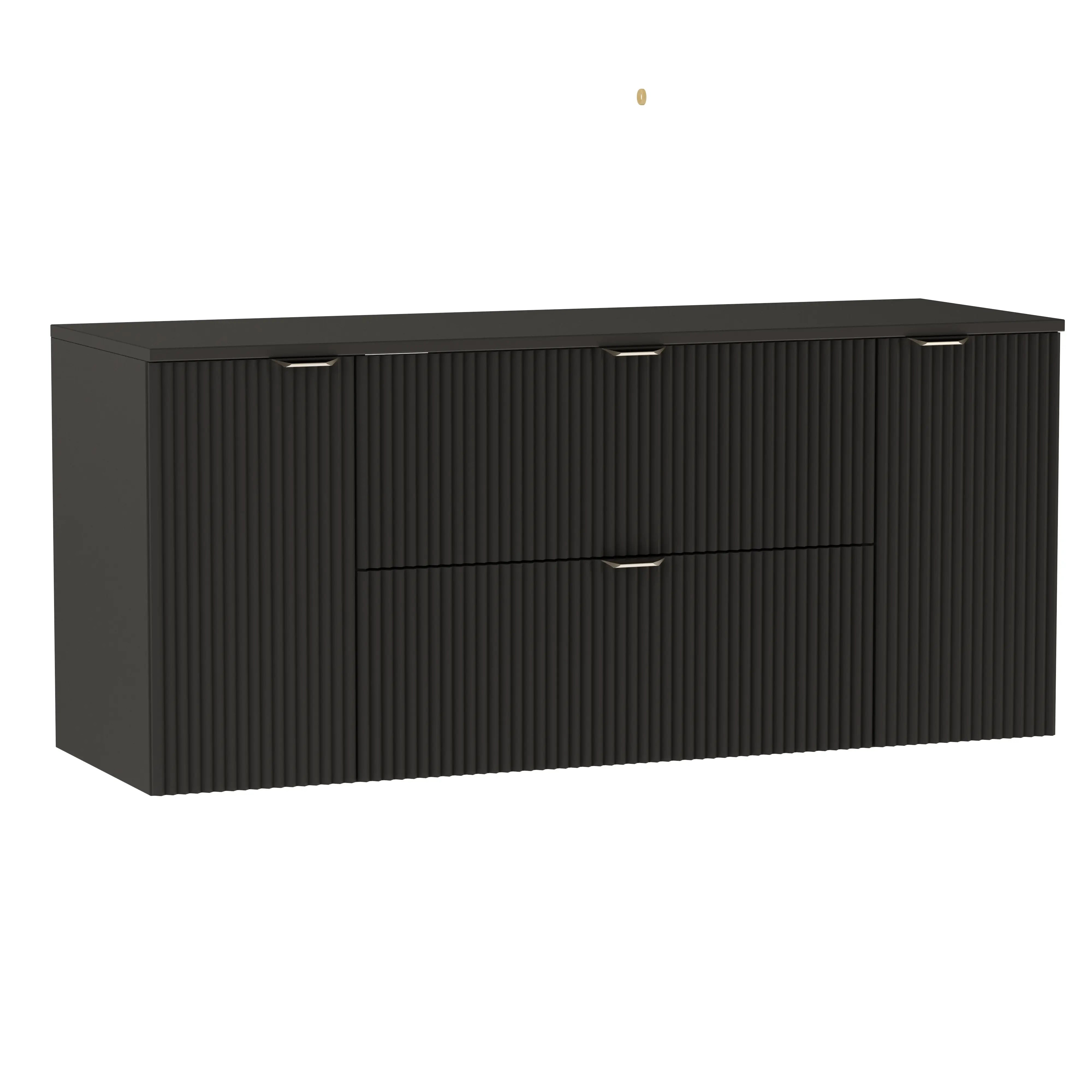 Waschtischunterschrank 140 cm mit 2 Türen und 2 Schubladen Willy - Schwarz