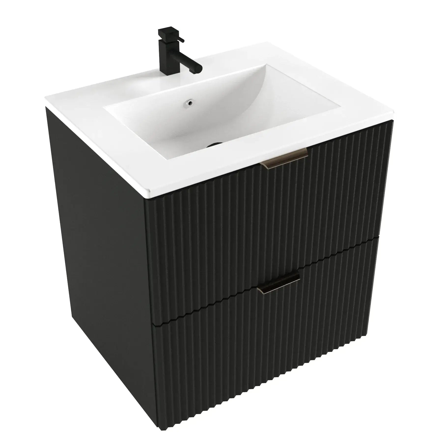 Waschtischunterschrank 60 cm mit Waschbecken Willy - Schwarz
