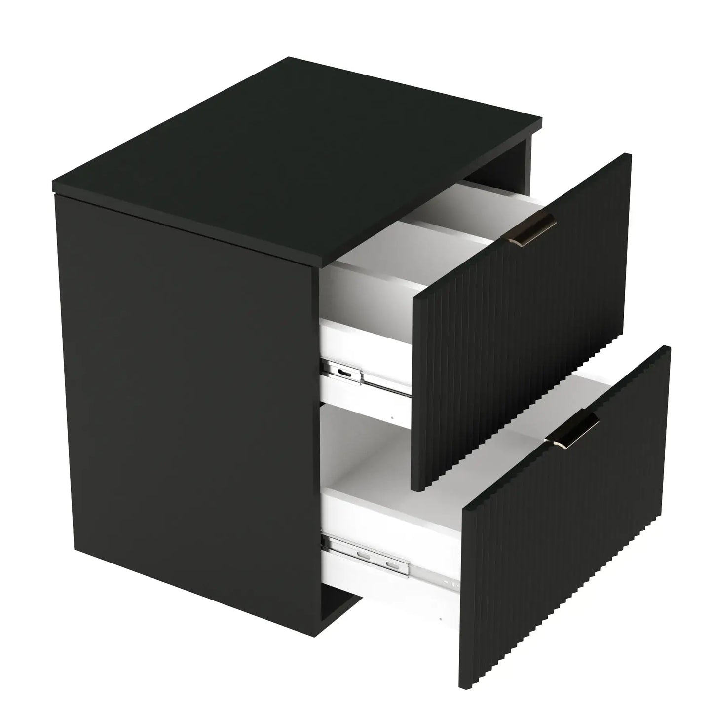 Waschtischunterschrank 100 cm mit 2 Regale Willy - Schwarz/Walnuss