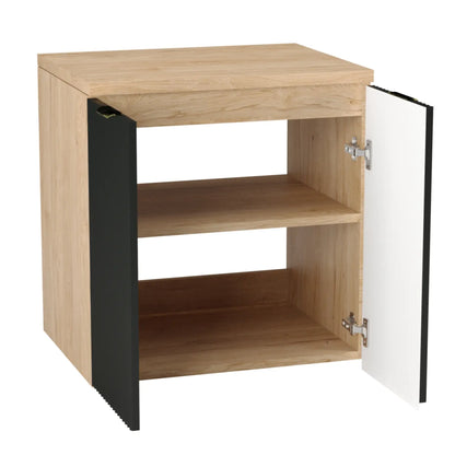 Waschtischunterschrank 60 cm mit Waschbecken, mit Türen Willy - Schwarz/Walnuss