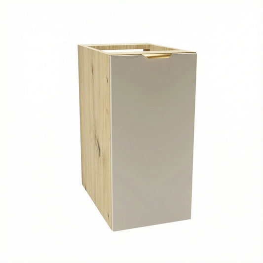 Badezimmerschrank 30 cm, glatte Fronten, 1 Tür Orio - Kaschmir/Eiche artisan