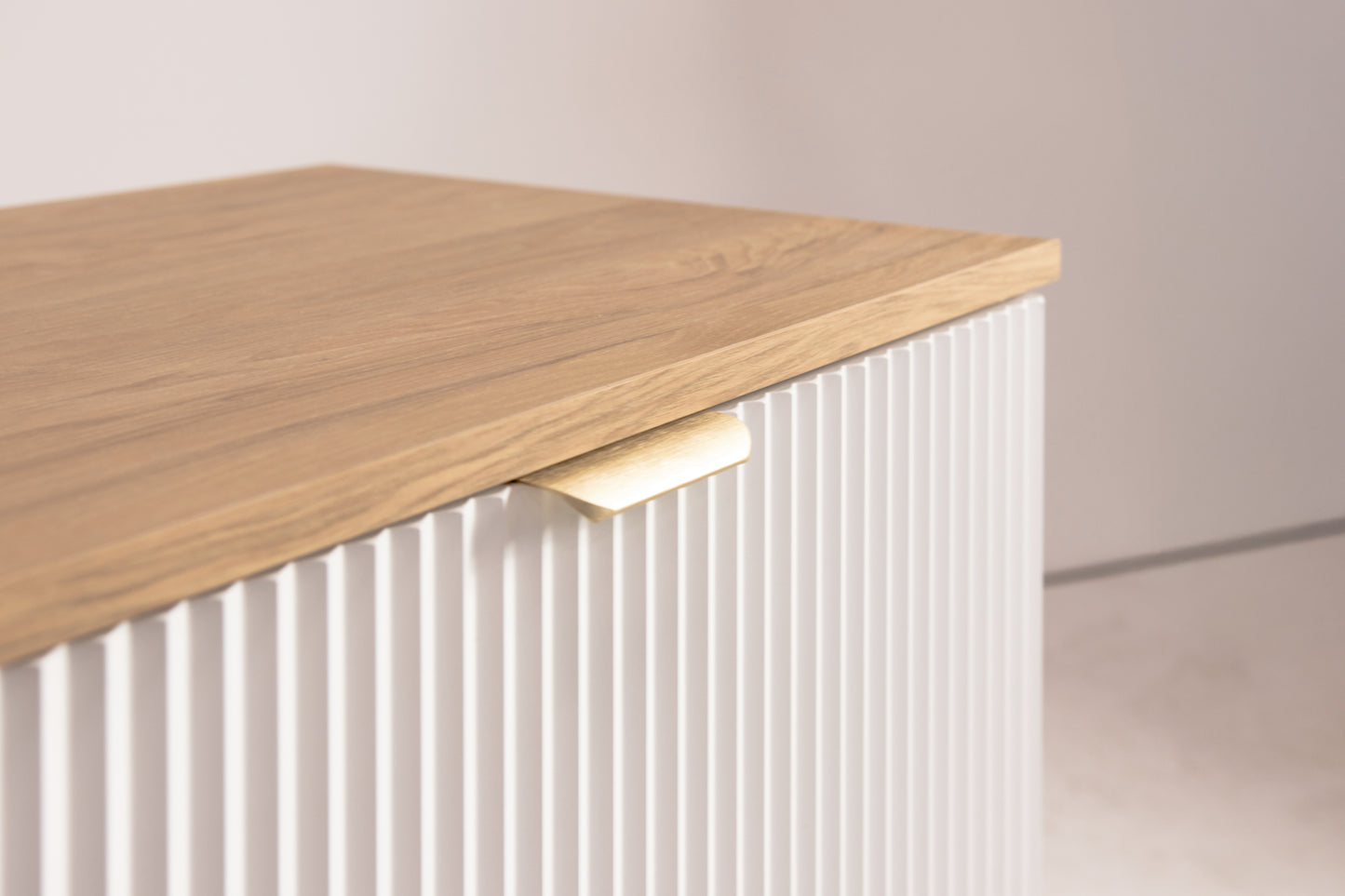 Waschtischunterschrank 140 cm mit Regal Willy - Weiß/Walnuss