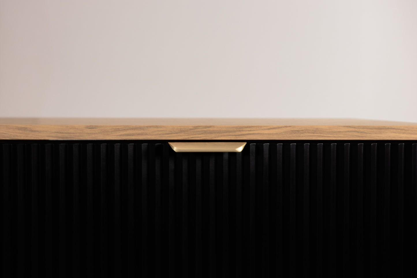 Waschtischunterschrank 80 cm mit Regal Willy - Schwarz, Walnussplatte