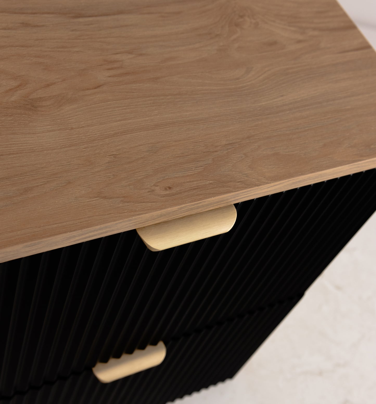 Waschtischunterschrank 80 cm mit Regal Willy - Schwarz, Walnussplatte