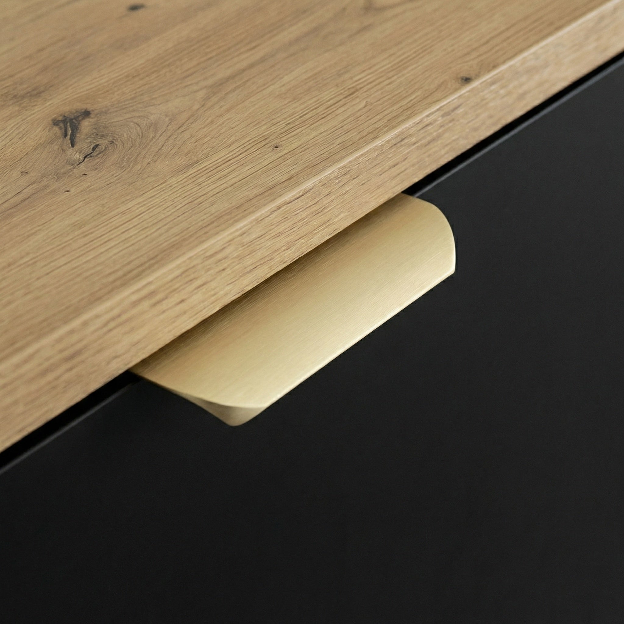 Waschtischunterschrank mit Regal 100 cm Orio - Schwarz/Eiche artisan
