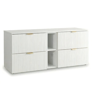 Waschtischunterschrank 140 cm mit Regal Willy - Weiß