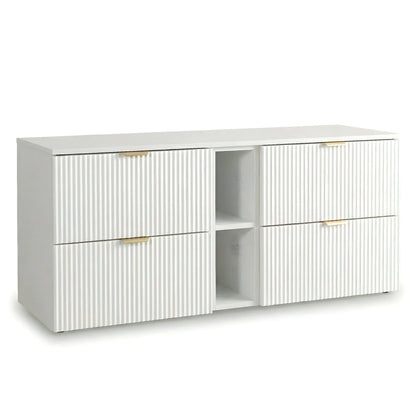 Waschtischunterschrank 140 cm mit Regal Willy - Weiß