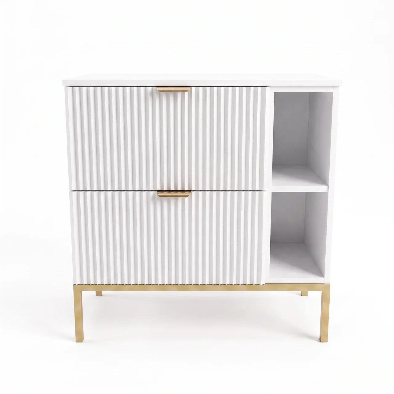 Waschtischunterschrank mit Regal 80 cm auf einem Metallgestell Willy - Weiß