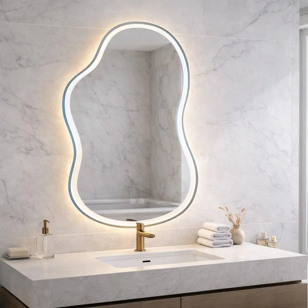 LED-Wandspiegel Uno Double - 80 x 55 cm