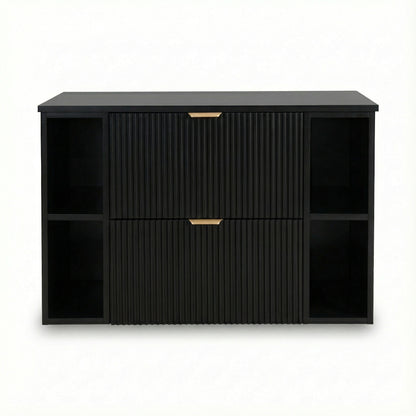 Waschtischunterschrank 100 cm mit 2 Regale Willy - Schwarz