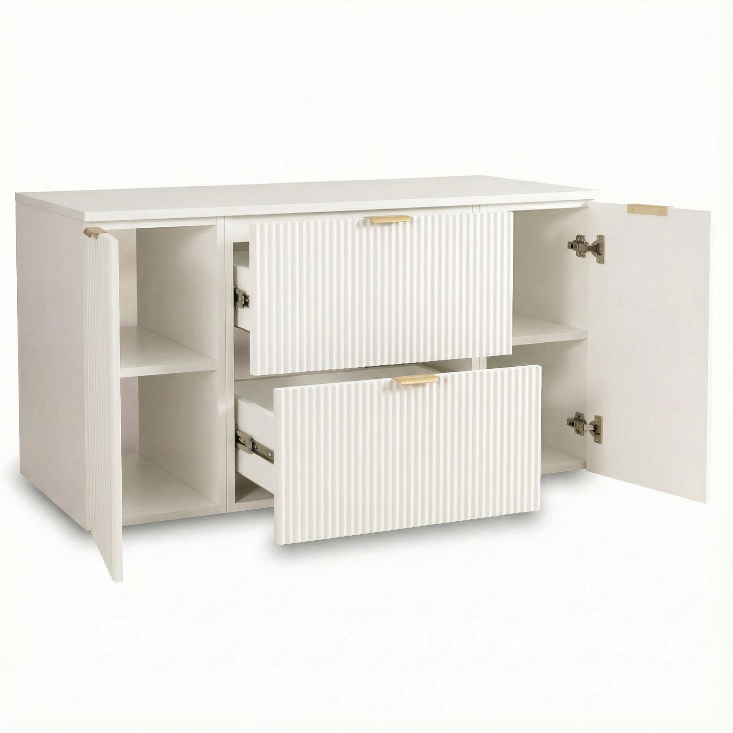 Waschtischunterschrank 120 cm mit 2 Türen und 2 Schubladen Willy - Weiß