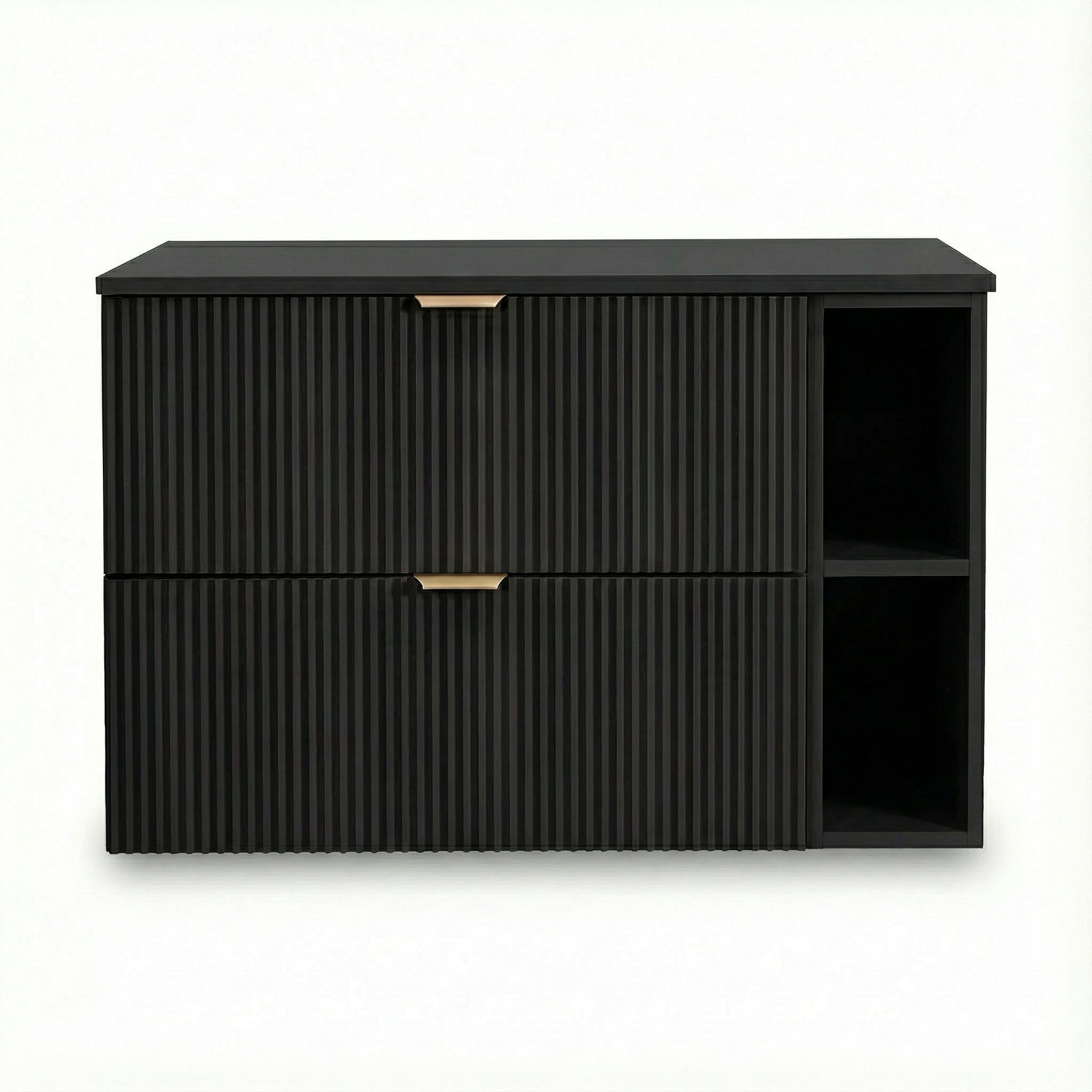 Waschtischunterschrank mit Regal 100 cm Willy - Schwarz