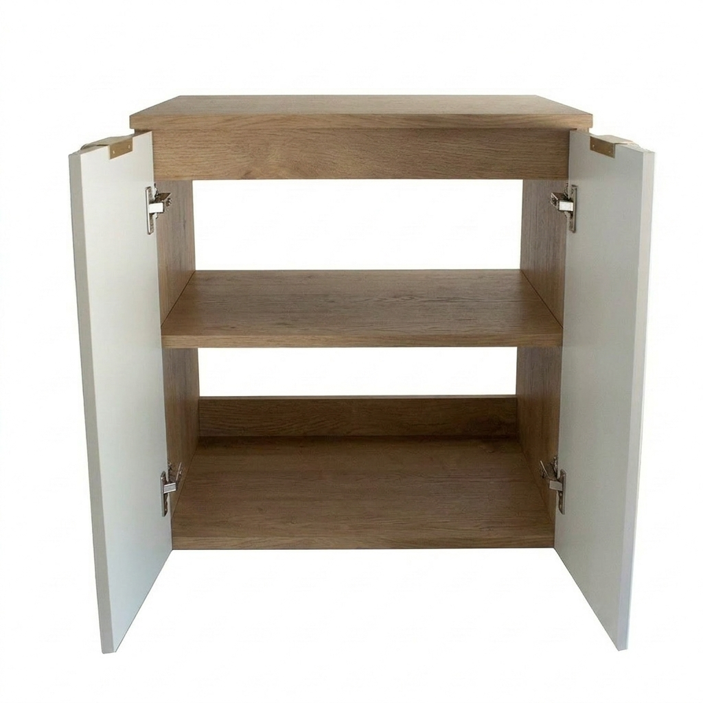 Waschtischunterschrank 60 cm mit Türen Willy - Kaschmir/Walnuss