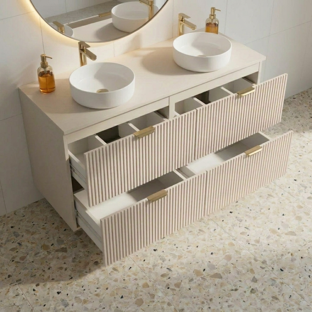 Waschtischunterschrank mit 4 Schubladen 120 cm Willy - Kaschmir