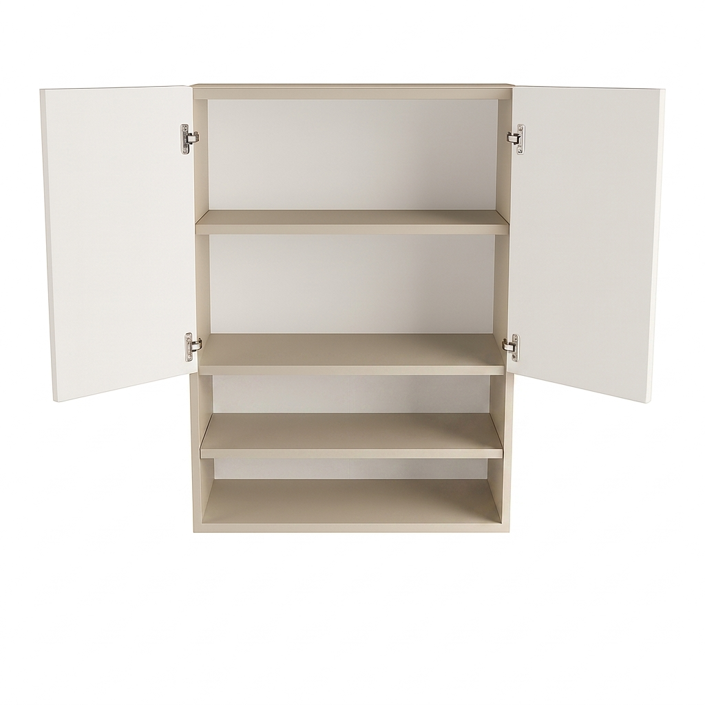 Badezimmer Hängeschrank 60 cm mit geriffelte Front Willy für Geberit - Kaschmir