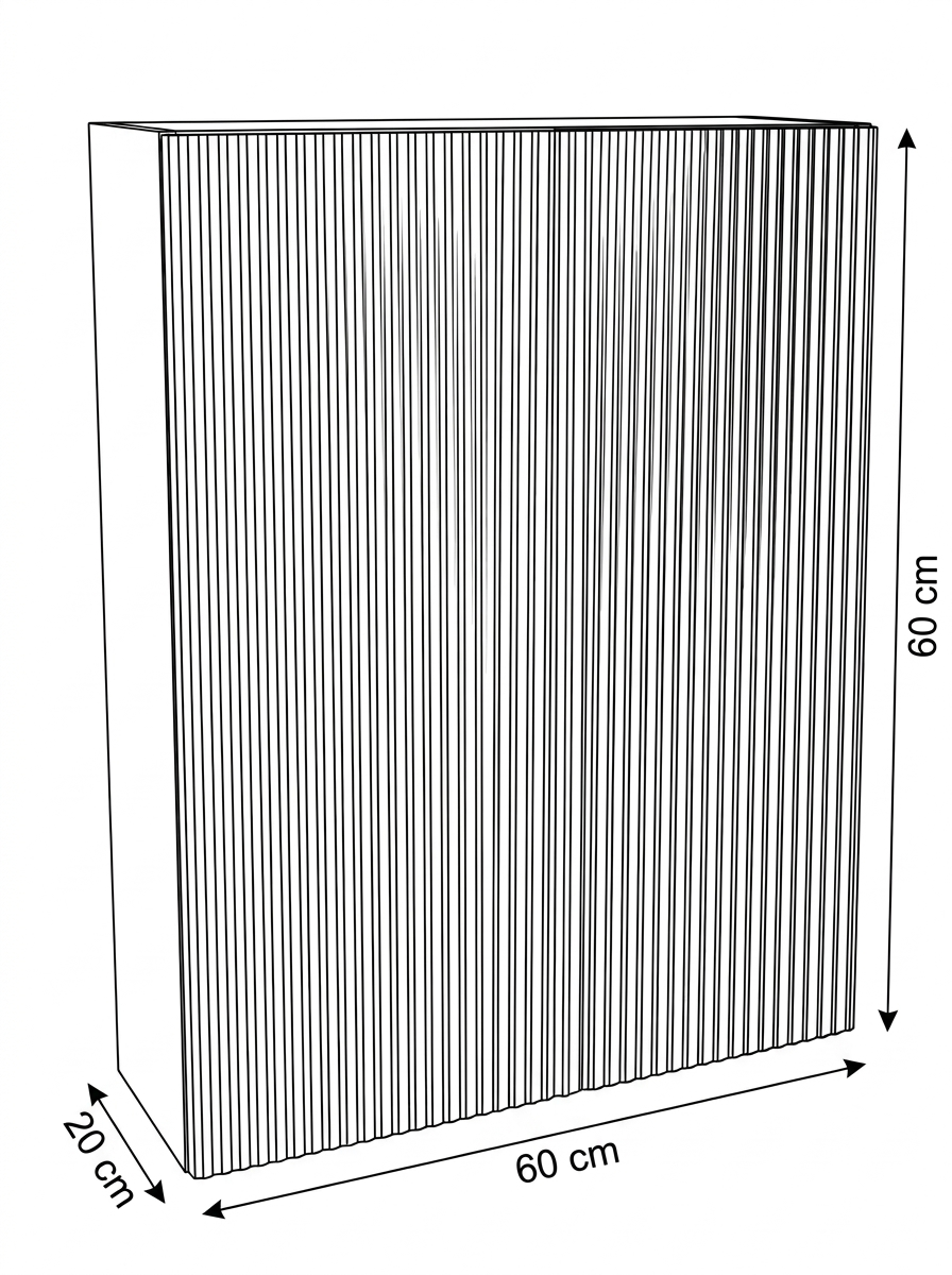 Hängender Badezimmerschrank 60 cm mit 2 Türen Willy - Kaschmir/Walnuss