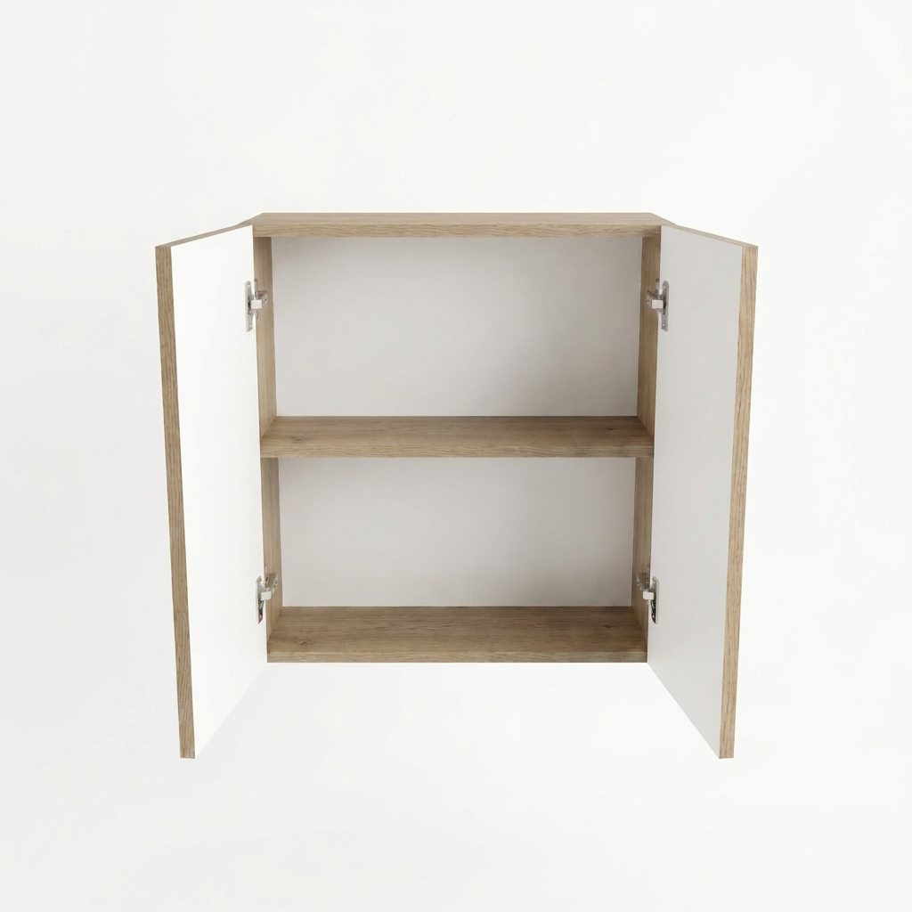 Hängender Badezimmerschrank 60 cm mit 2 Türen Willy - Eiche Cremona