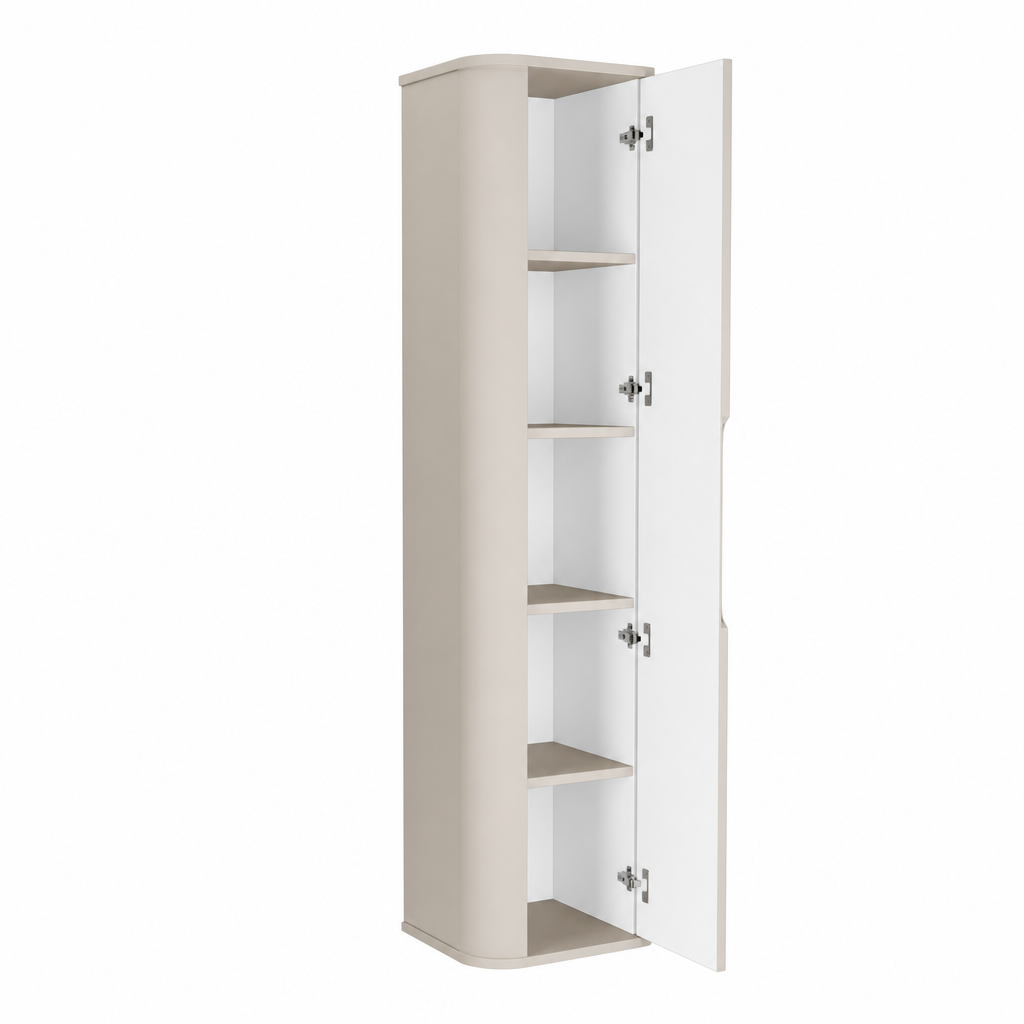 Bad Hochschrank 160 cm abgerundet Luma - Kaschmir