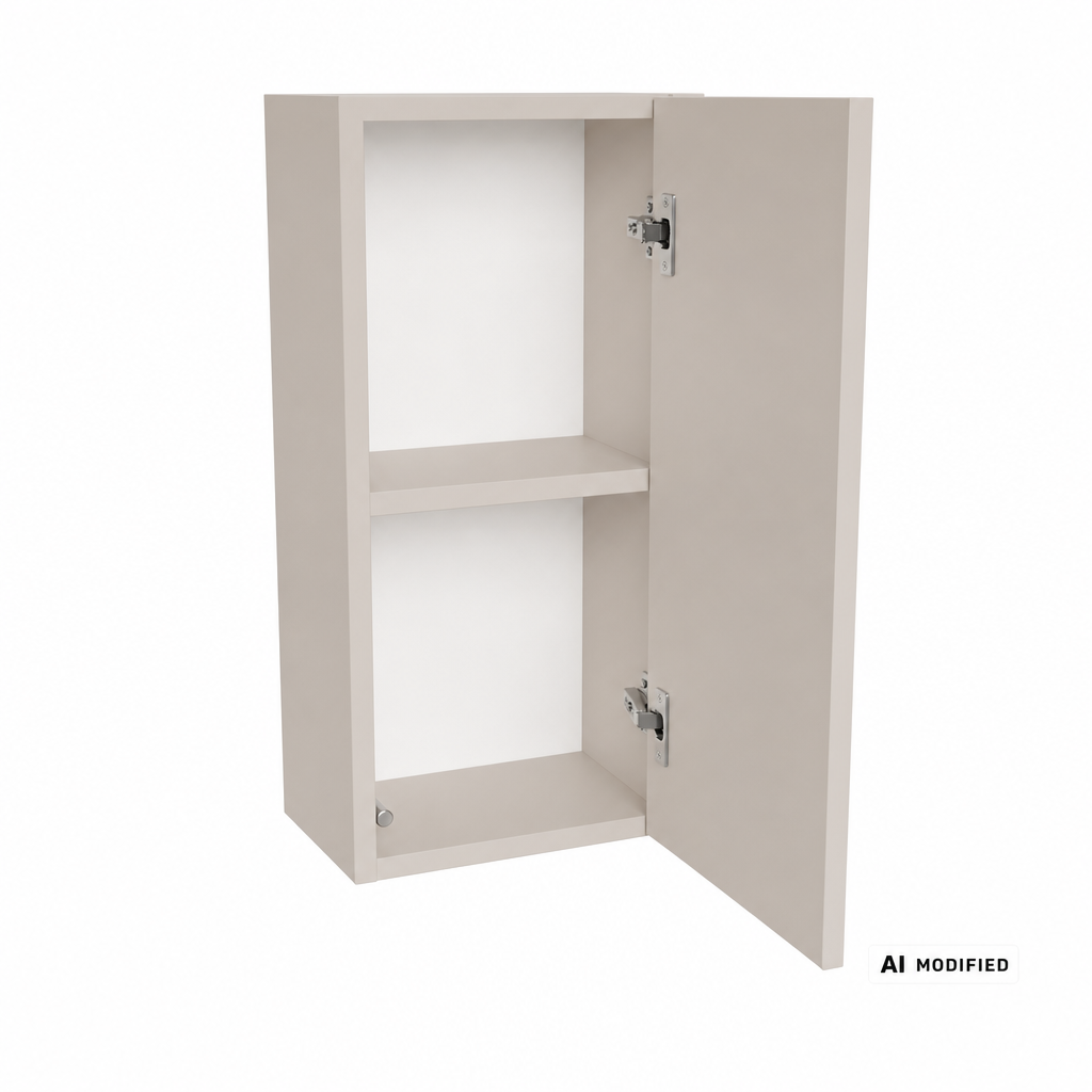 Hängender Badezimmerschrank, 30 cm, 1 Tür mit Einlegeboden Orio - Kaschmir