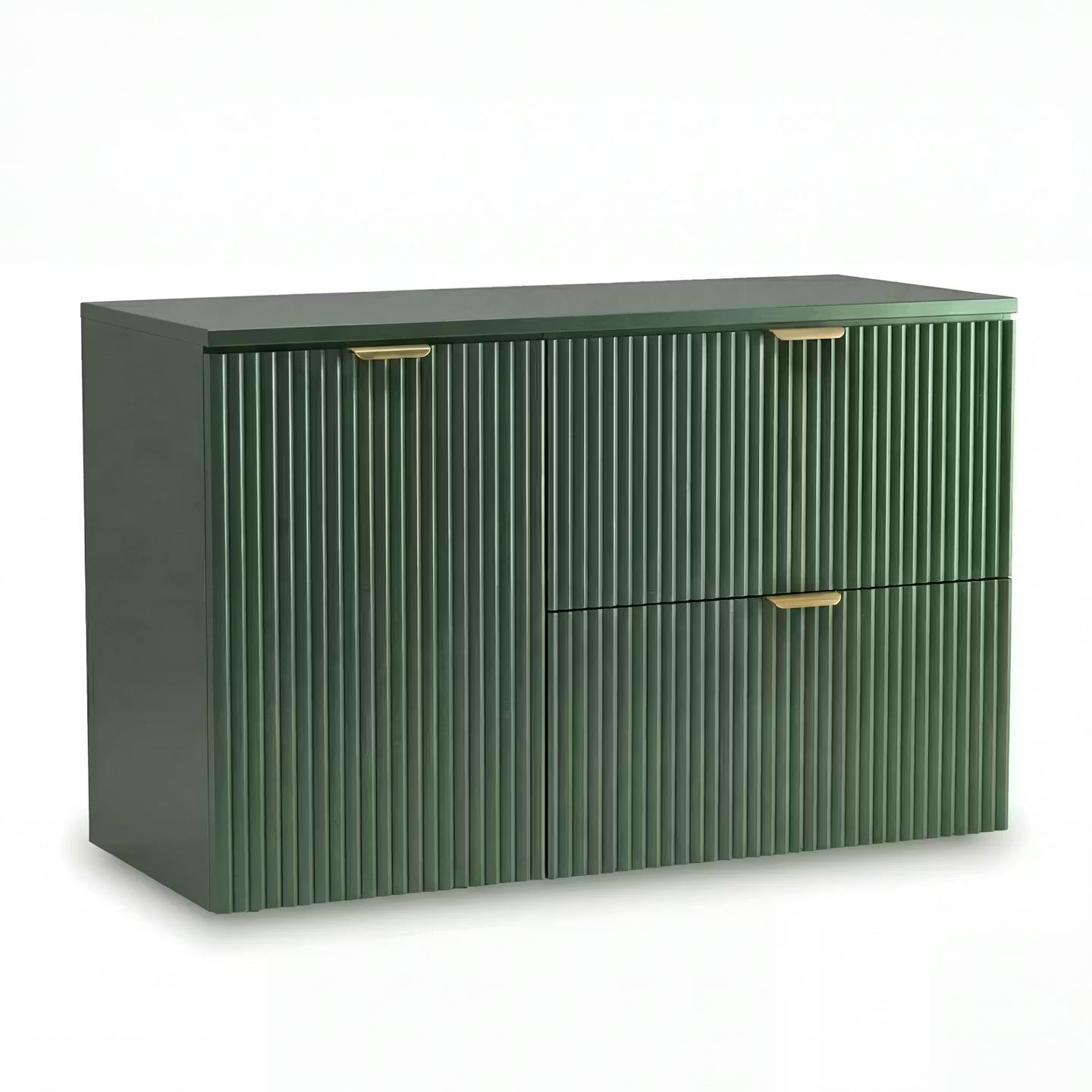 Waschtischunterschrank 100 cm mit Wäschekorb Willy - Salbei