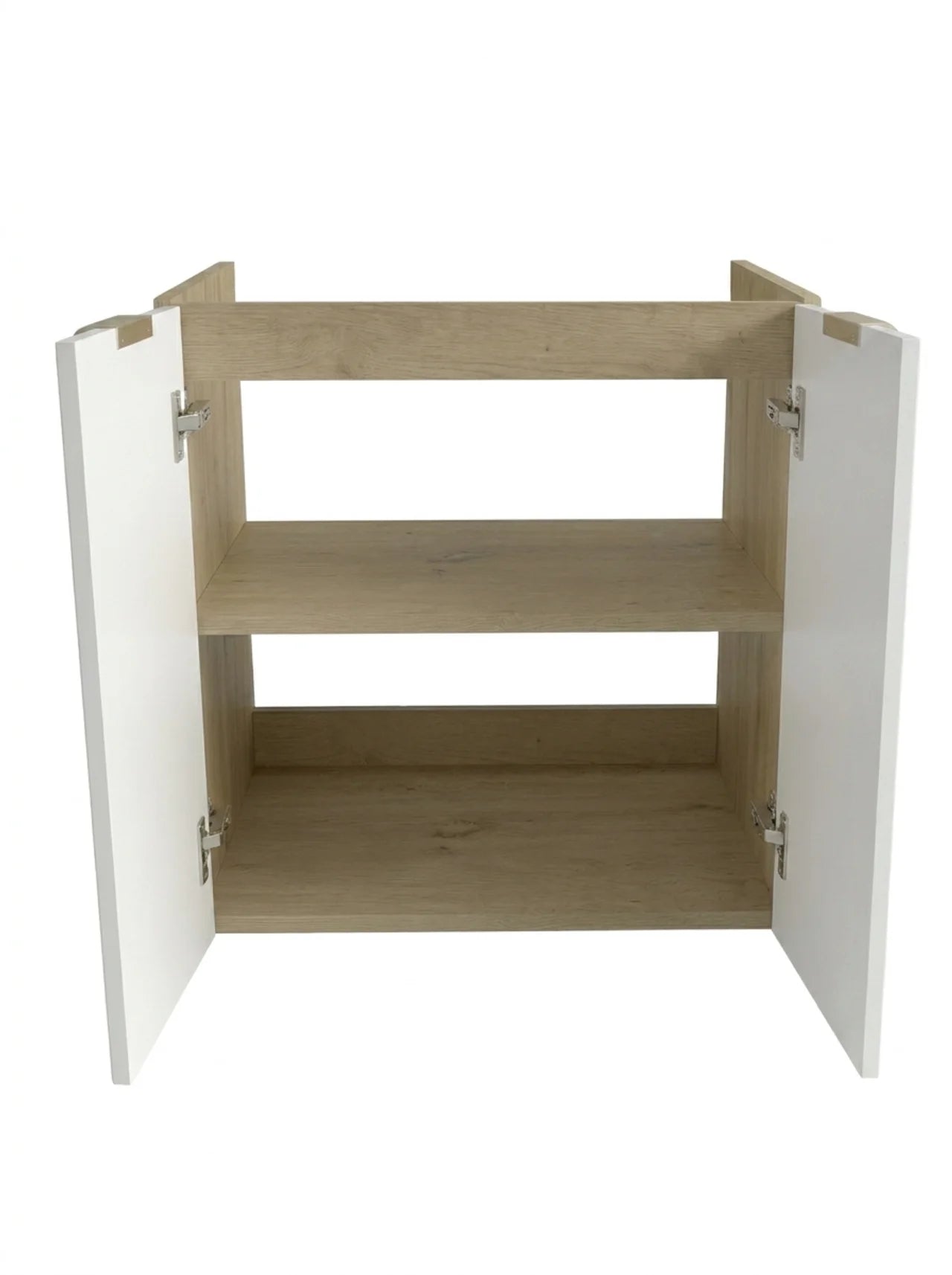 Waschtischunterschrank 60 cm mit Türen, ohne Oberteil Orio - Weiß/Eiche Artisan
