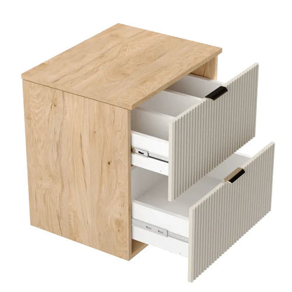 Waschtischunterschrank 100 cm mit 2 Regale Willy - Kaschmir/Walnuss